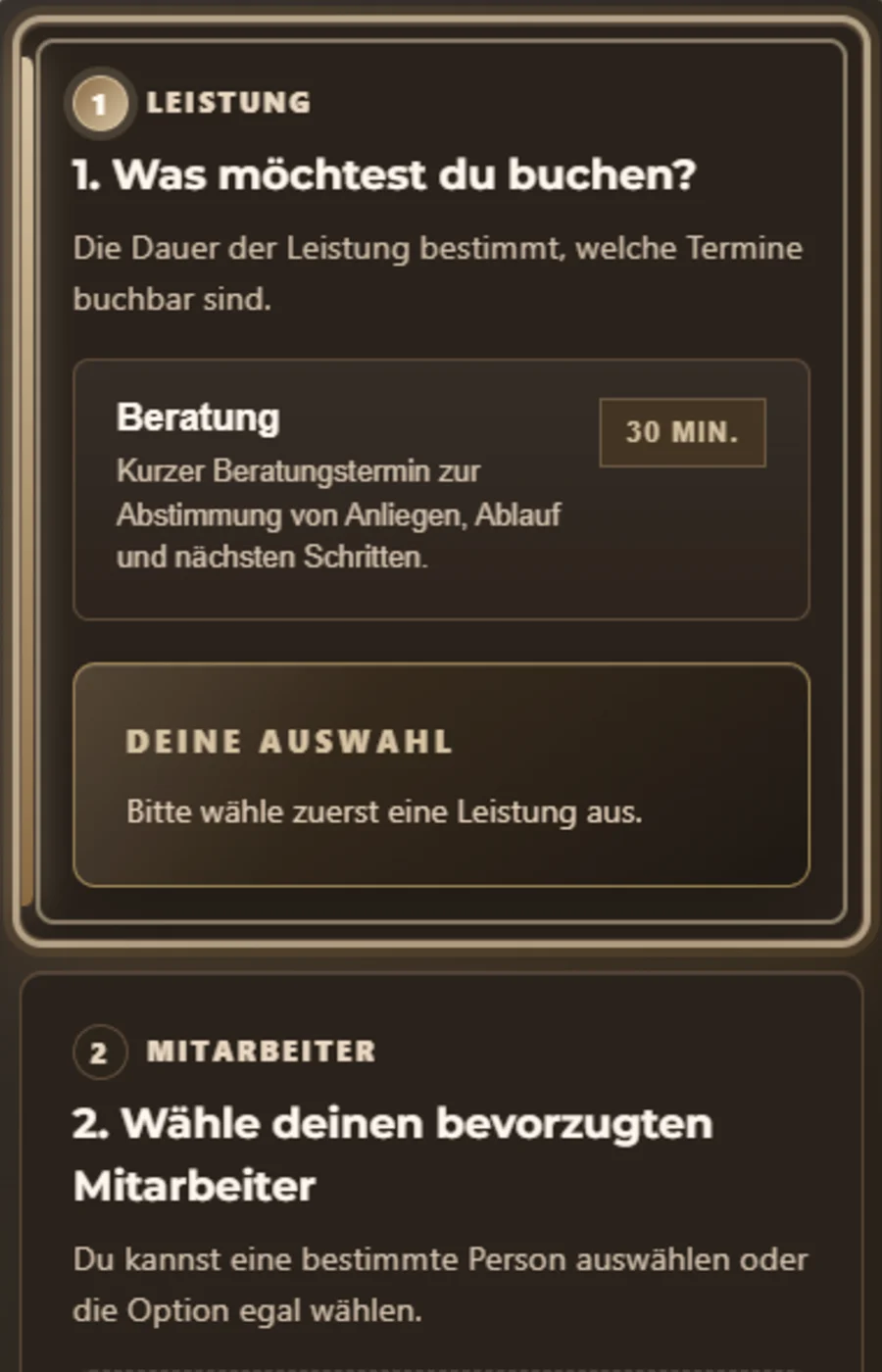 Mobile Ansicht von Neuro Booking auf einem Smartphone