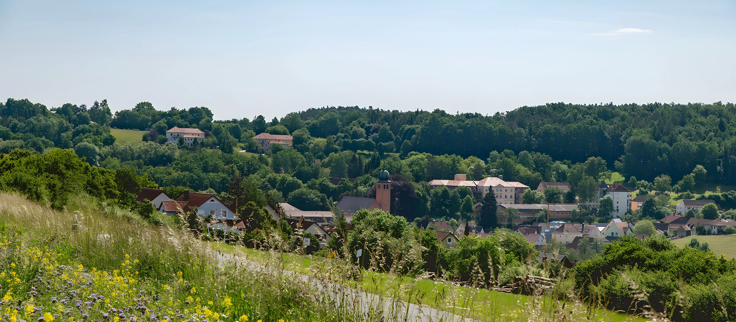 Blick über Bruckberg und die fränkische Landschaft